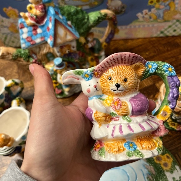 Vintage 1996 Hand-painted Children’s Teddy Bear Tea set 12-Pieces - Picture 15 of 15